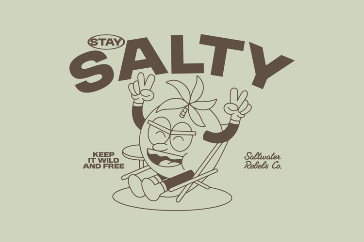 Stay Salty Retro Summer Surfing T shirt Design