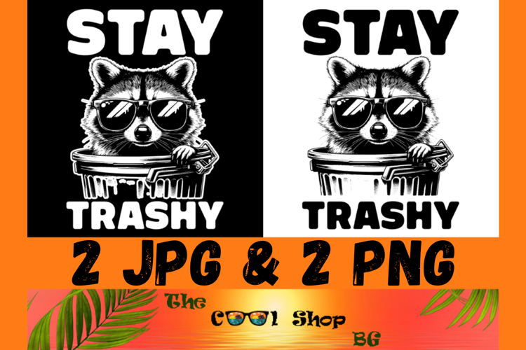 Stay Trashy Png, Funny Raccoon Png, Opossum Png, Retro Png example image 1