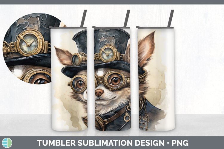 GorgeousWatercolor Chihuahuas Tumbler design.