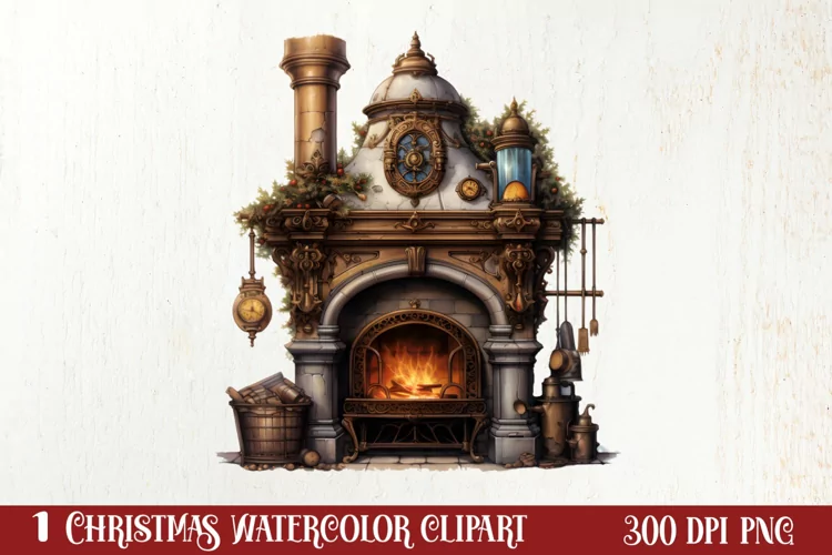 Steampunk Christmas Sublimation Clipart, Steampunk Christmas