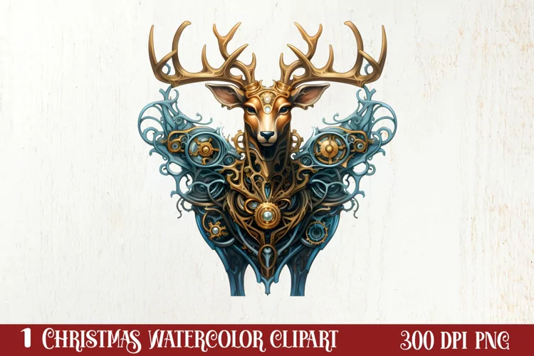 Steampunk Christmas Sublimation Clipart, Steampunk Christmas