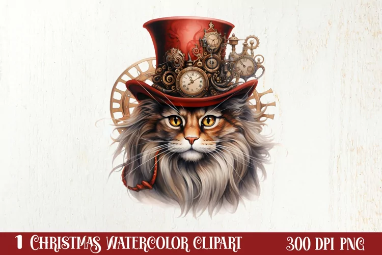 Steampunk Christmas Sublimation Clipart, Steampunk Christmas