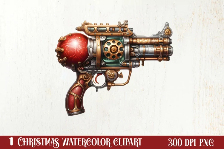 Steampunk Christmas Sublimation Clipart, Steampunk Christmas
