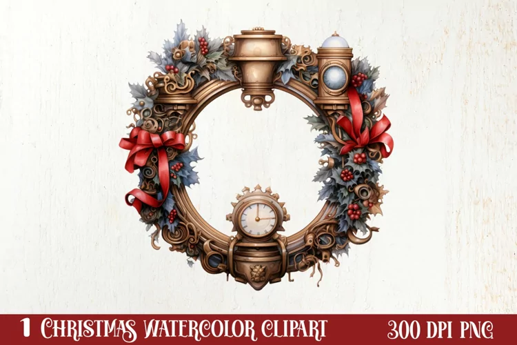 Steampunk Christmas Sublimation Clipart, Steampunk Christmas