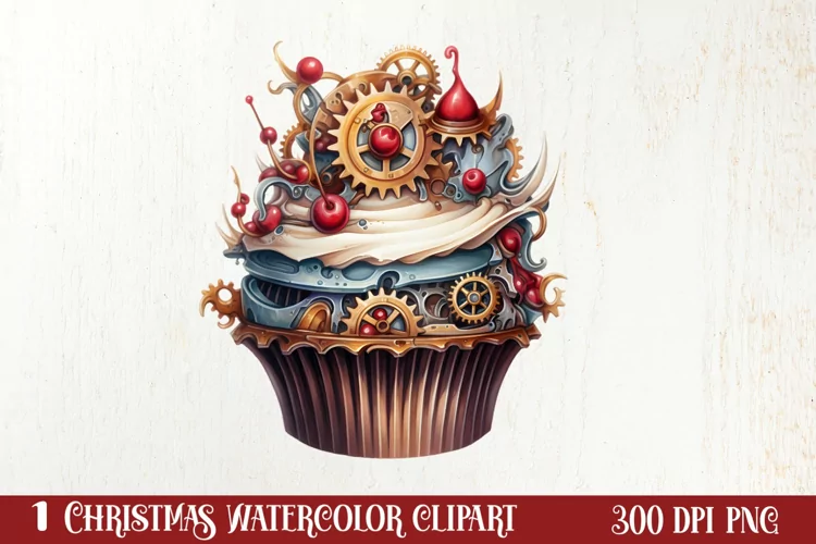 Steampunk Christmas Sublimation Clipart, Steampunk Christmas