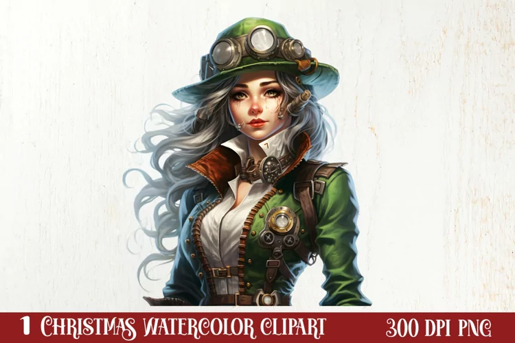 Steampunk Christmas Sublimation Clipart, Steampunk Christmas
