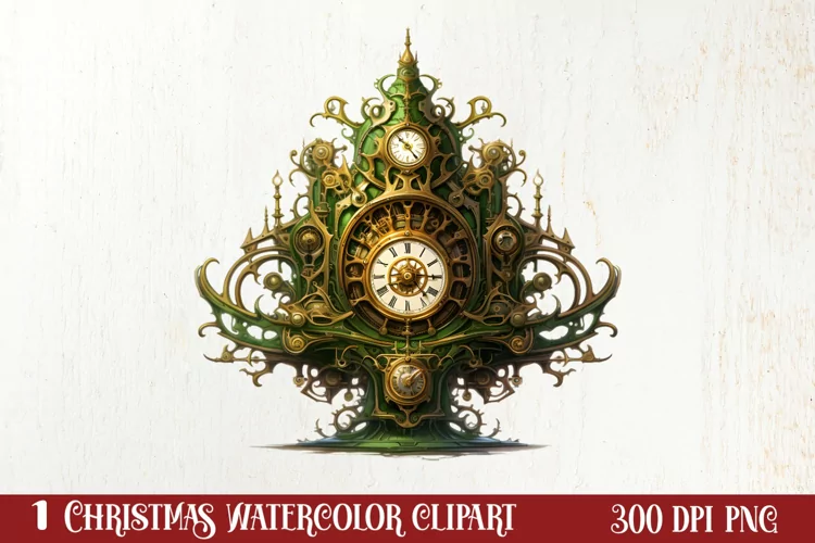 Steampunk Christmas Sublimation Clipart, Steampunk Christmas