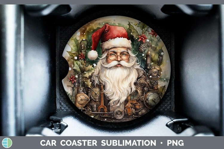 Steampunk Christmas Santa Car Coaster Sublimation Coaster De