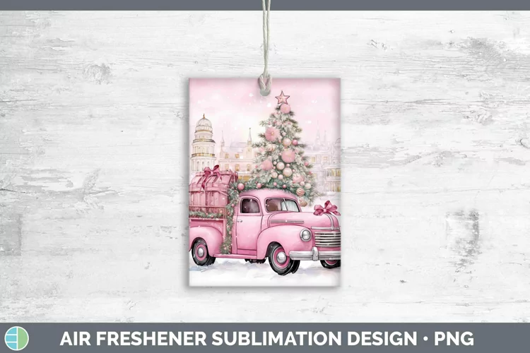 Steampunk Christmas Vintage Truck Air Freshener Sublimation