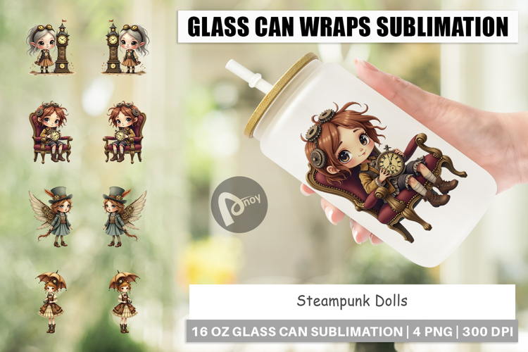 Glass Can Steampunk Dolls
