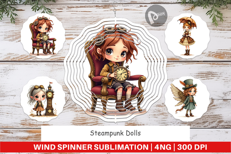 Wind Spinner Steampunk Dolls