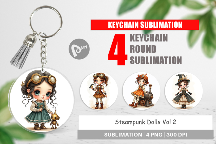 Keychain Steampunk Dolls