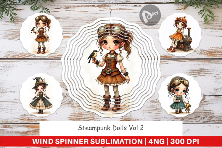 Wind Spinner Steampunk Dolls