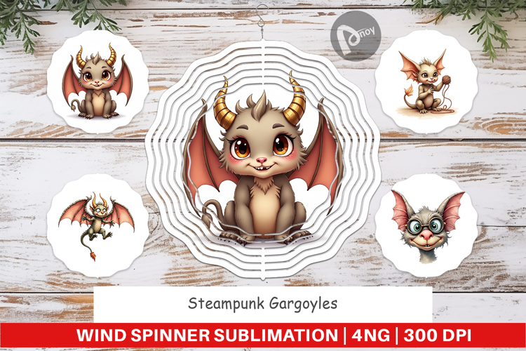 Steampunk Gargoyles Wind Spinner
