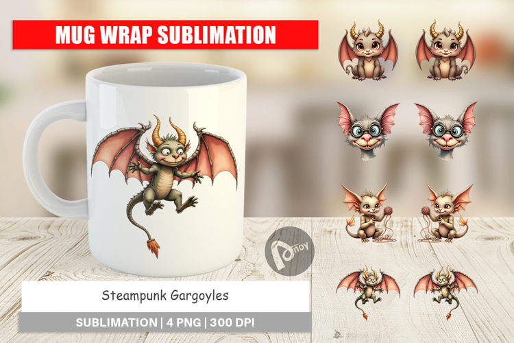 Steampunk Gargoyles Mug Wrap
