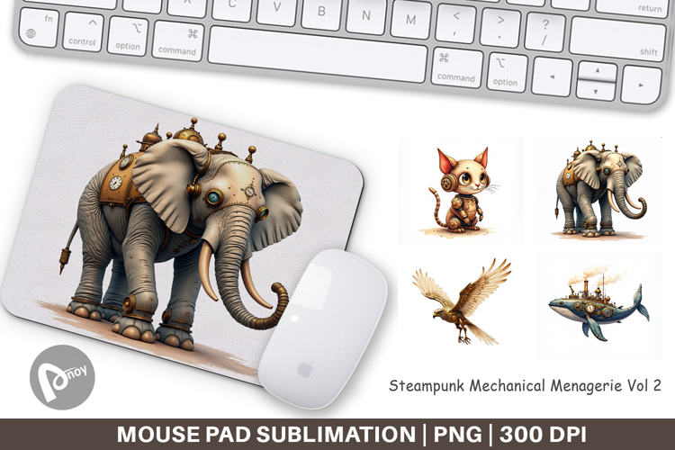 Steampunk Menagerie Mouse Pad