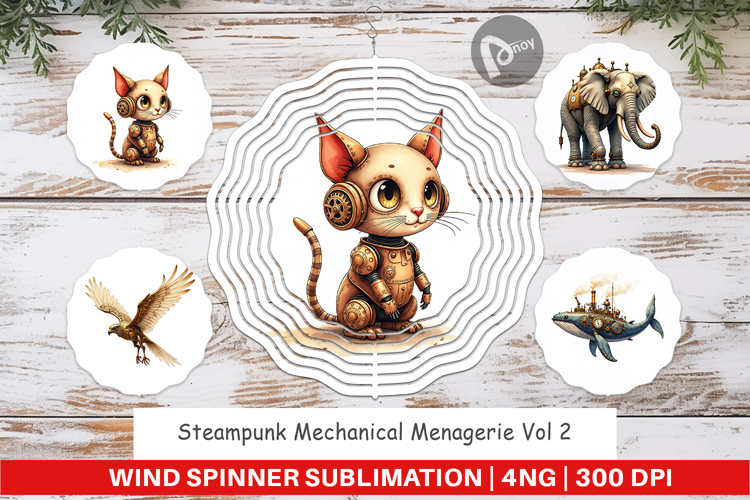 Steampunk Menagerie Wind Spinner