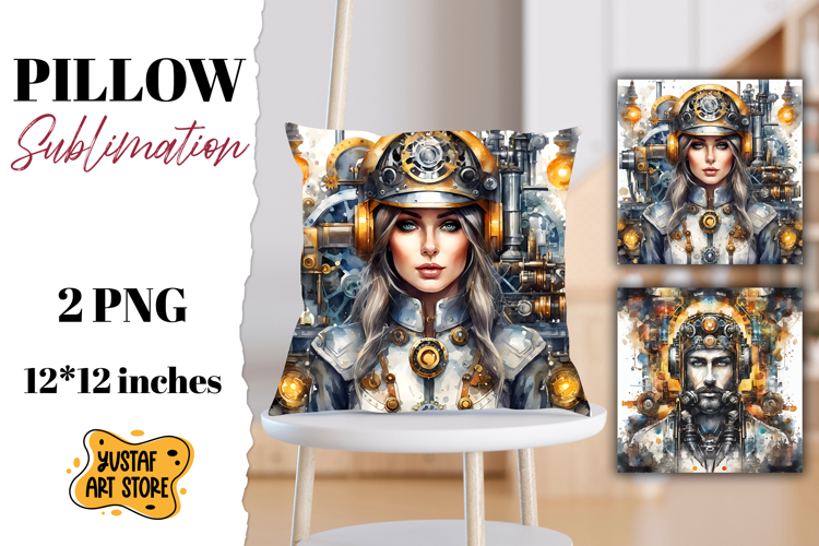 Steampunk pillow sublimation.