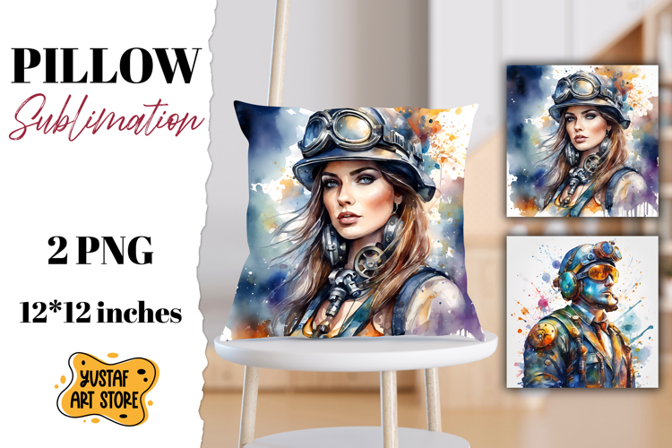 Steampunk pillow sublimation.