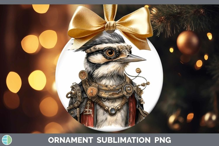 Steampunk Woodpecker Downy Ornament Sublimation Bauble Desig