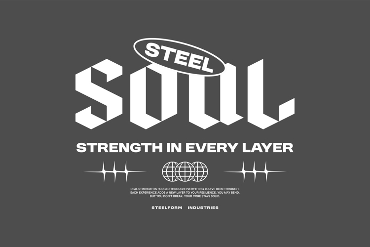Steel Soul Typography Quotes T-shirt Design