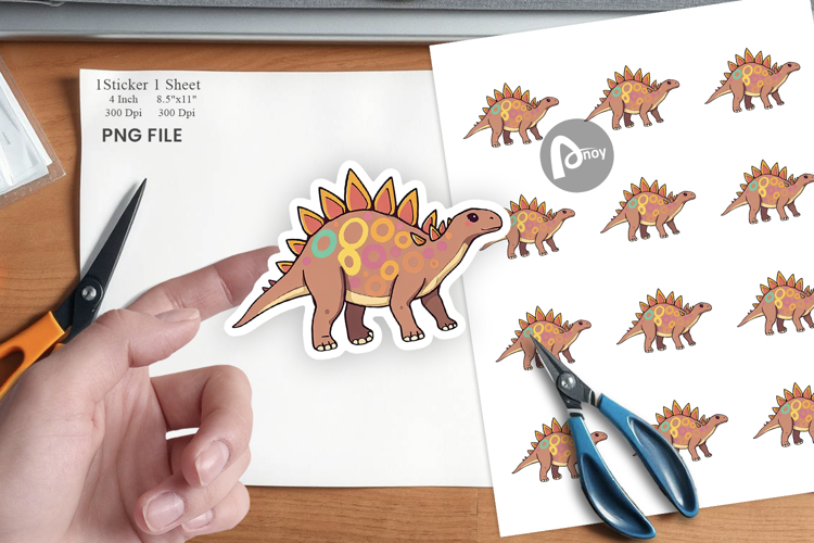 Stegosaurus with Plates Sticker