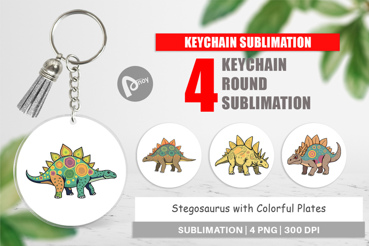 Keychain Stegosaurus with Plates