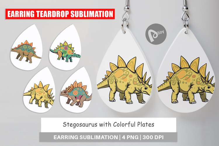 Earring Stegosaurus with Plates