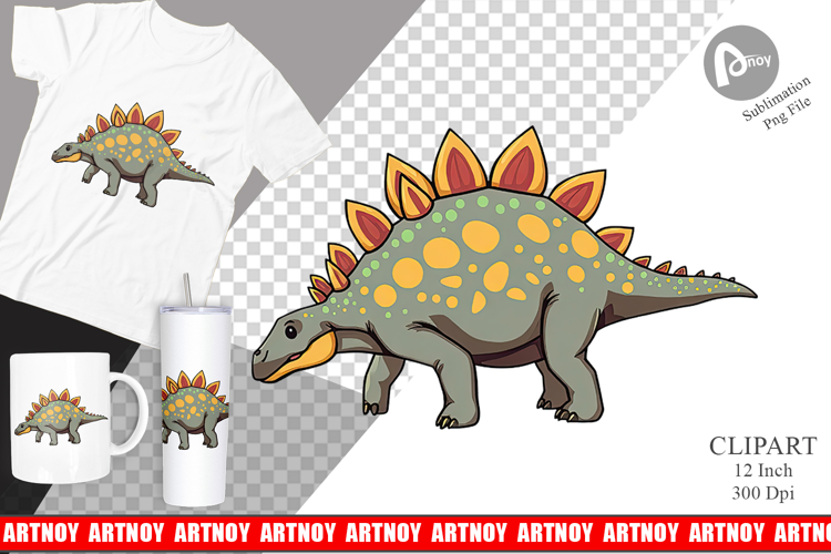 Stegosaurus with Plates Clipart