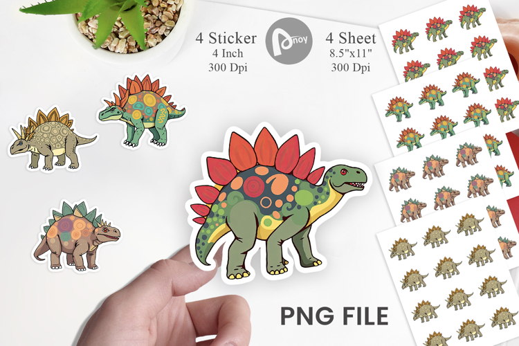 Stegosaurus with Plates Sticker