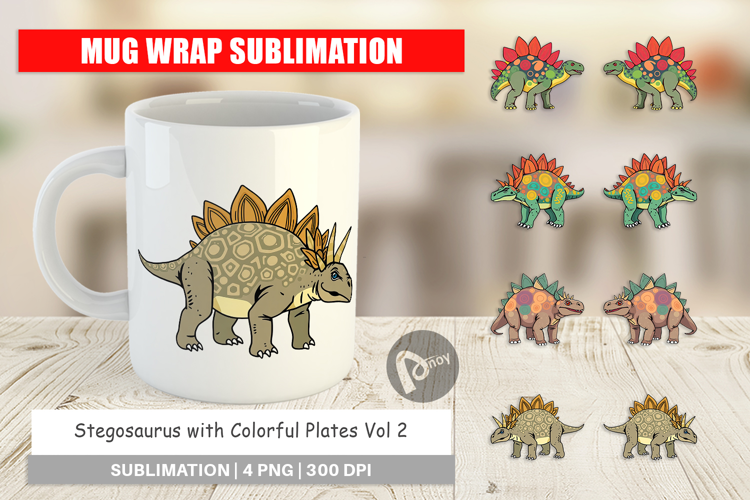 Mug Wrap Stegosaurus with Plates