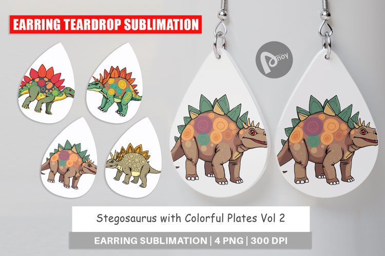 Earring Stegosaurus with Plates