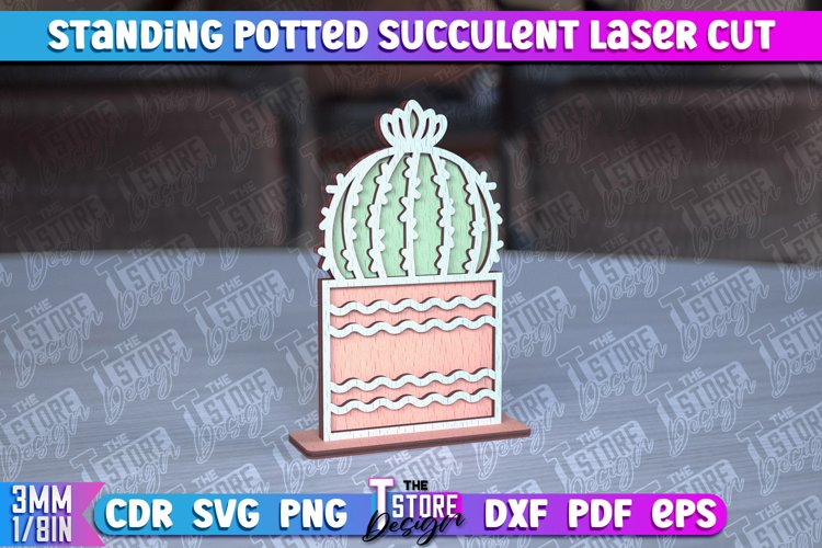 Standing Potted Succulent | Decorative Succulent | Laser Cut