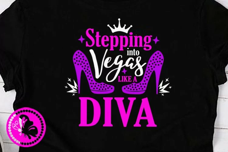 Stepping into Vegas like a Diva SVG High heel shoes Birthday