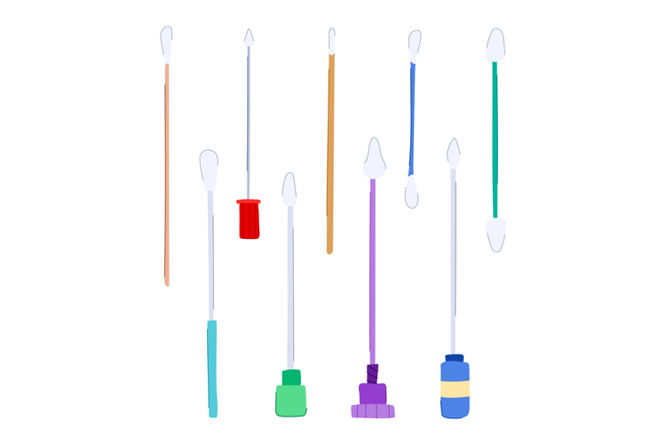 sterile swab set cartoon