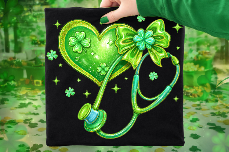 St Patricks Day Stethoscope Nurse PNG, Lucky Nurse PNG