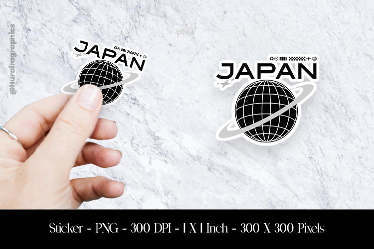 Japan Sticker Design PNG
