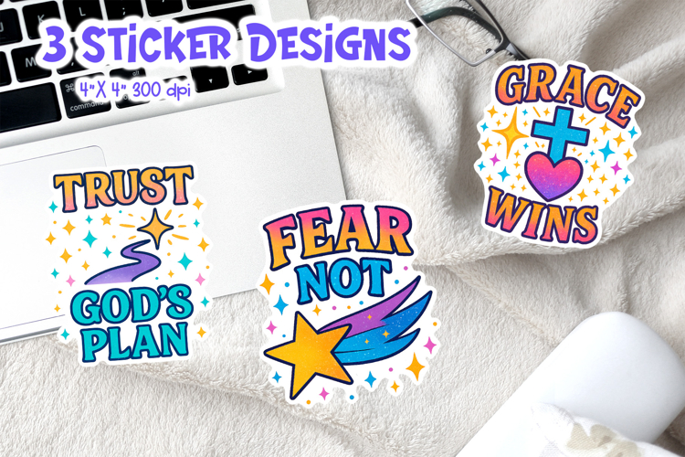 Grace Wins Christian Sticker PNG | Faith Quote Art