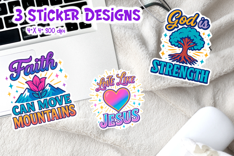 Christian Iridescent Sticker Printable | Faith God Jesus