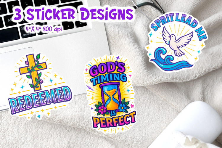 Christian Iridescent Sticker Printable | Redeemed Faith Quot