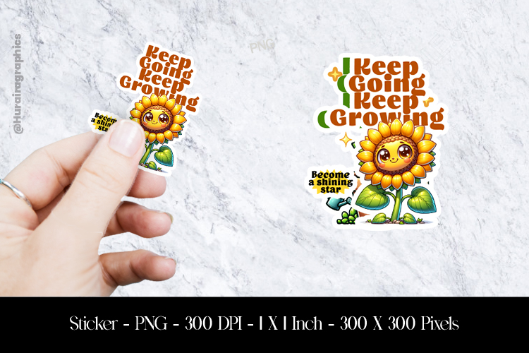 Keep Going Keep Growing Sticker Design PNG