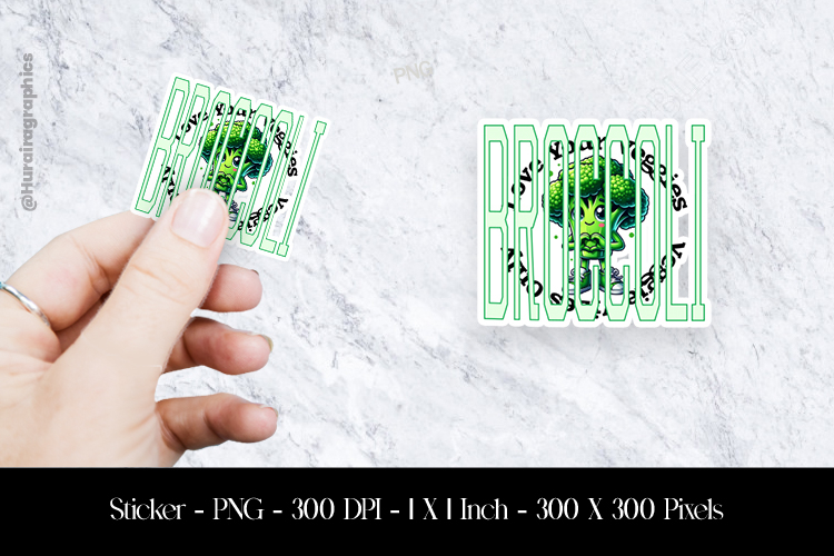 Broccoli Sticker Design PNG