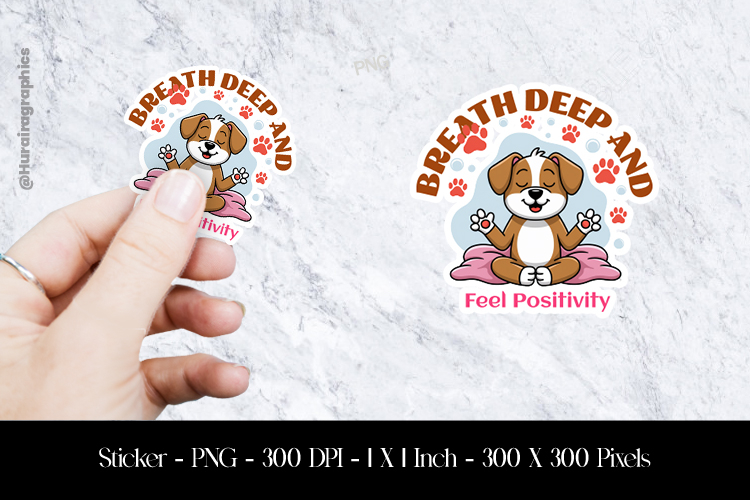 Breath And Deep Sticker Design PNG