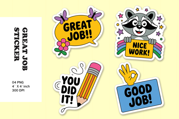 Great Job Printable Stickers PNG 5834776 