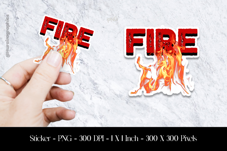 Fire Sticker Design PNG
