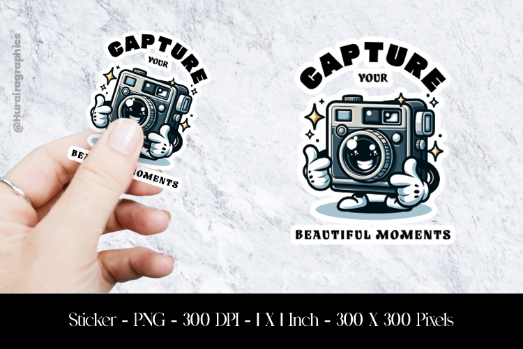 Capture Your Beautiful Moments Sticker Design PNG
