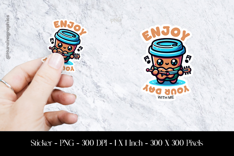 Enjoy Your Day Sticker Design PNG