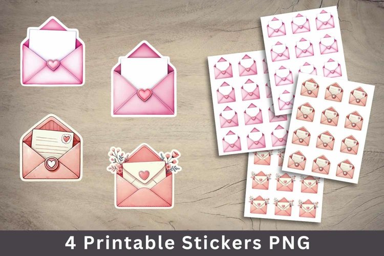 valentine sticker printable - love letter stickers example image 1