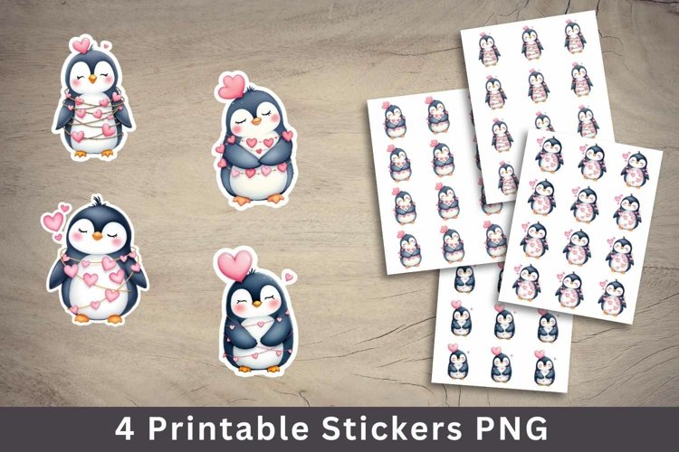 valentine sticker printable - penguin stickers