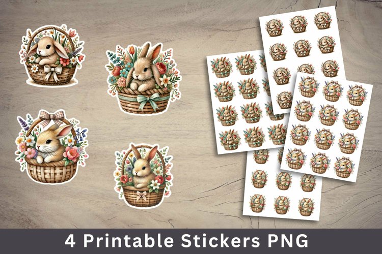 easter sticker printable - bunny rabbit